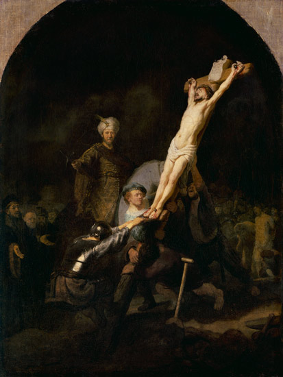 La levée de la croix à Rembrandt Harmenszoon van Rijn