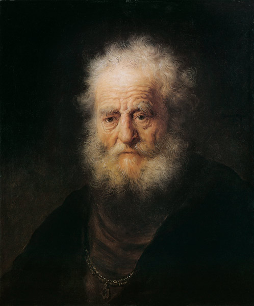 tête d'étude d'une personne âgée à Rembrandt Harmenszoon van Rijn
