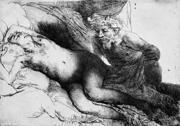 Antiope und Jupiter à Rembrandt Harmenszoon van Rijn