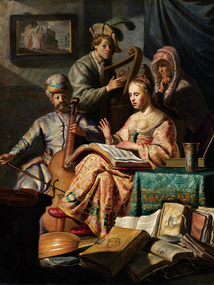 Allegory of Music à Rembrandt Harmenszoon van Rijn