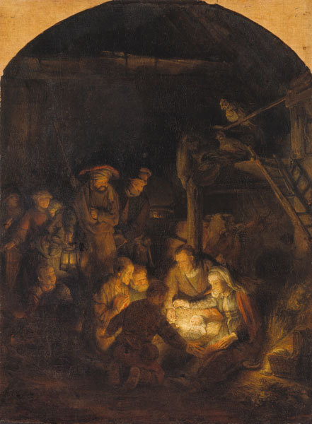 Rembrandt, Anbetung der Hirten à Rembrandt Harmenszoon van Rijn
