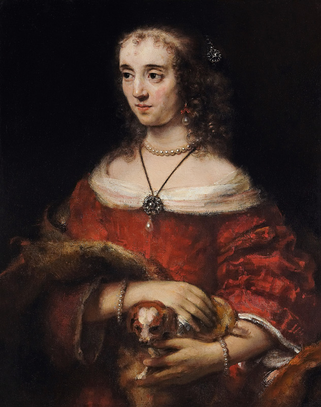 Portrait of a Lady with a Lap Dog à Rembrandt Harmenszoon van Rijn