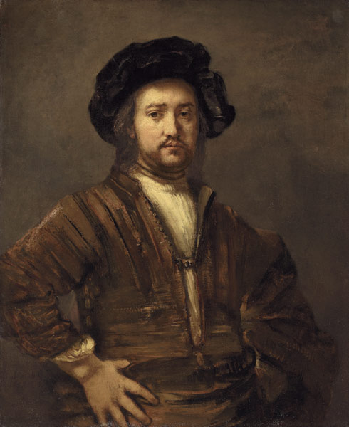 Bildnis eines Mannes mit in die Seite gestützten Armen à Rembrandt Harmenszoon van Rijn