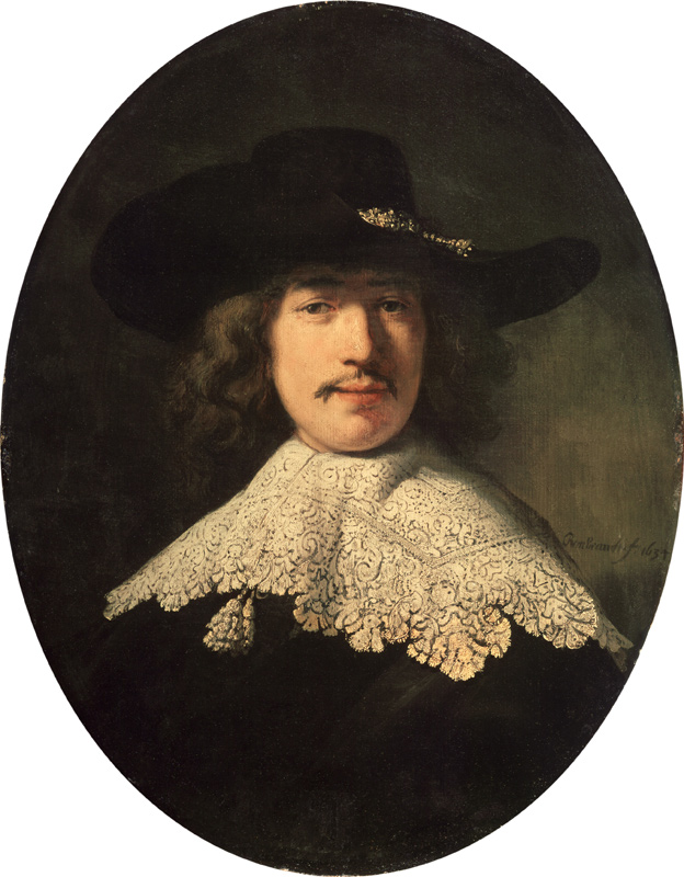 Portrait of a young man with a lace collar à Rembrandt Harmenszoon van Rijn