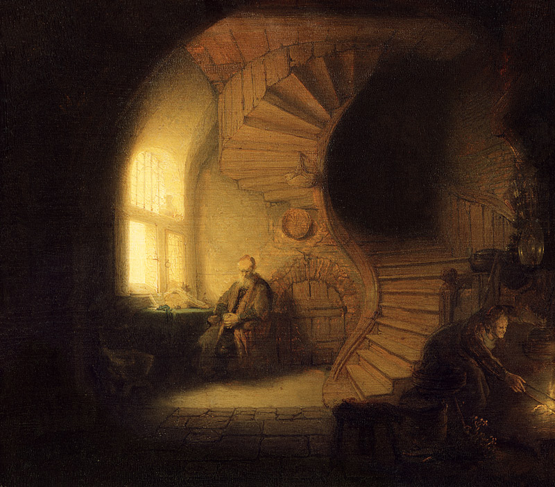 Le philosophe à Rembrandt Harmenszoon van Rijn