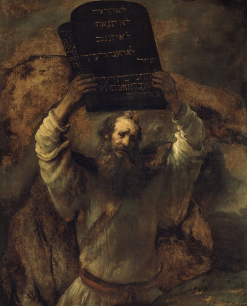 Moïse brise la table de la loi à Rembrandt Harmenszoon van Rijn