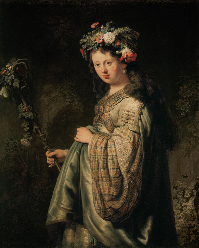 Rembrandt, Saskia als Flora à Rembrandt Harmenszoon van Rijn