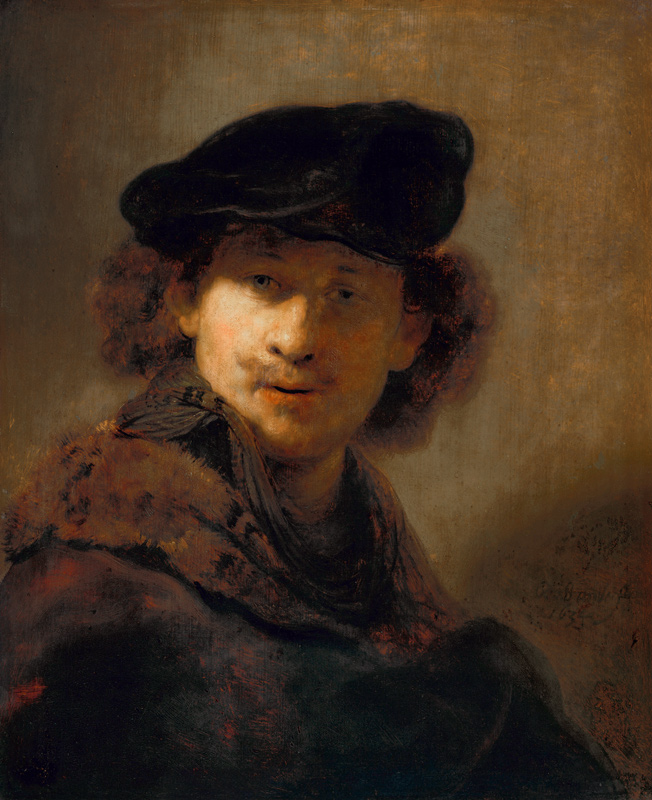 Self-Portrait with Velvet Beret à Rembrandt Harmenszoon van Rijn