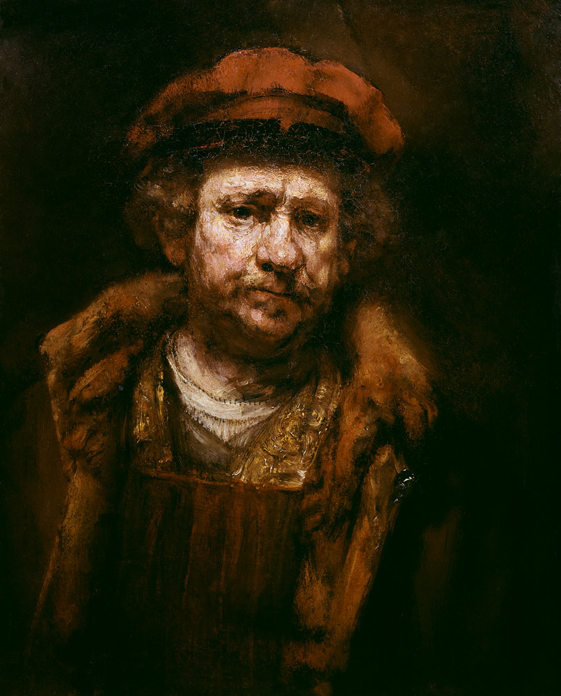 Rembrandt, Selbstbildnis mit roter Mütze à Rembrandt Harmenszoon van Rijn