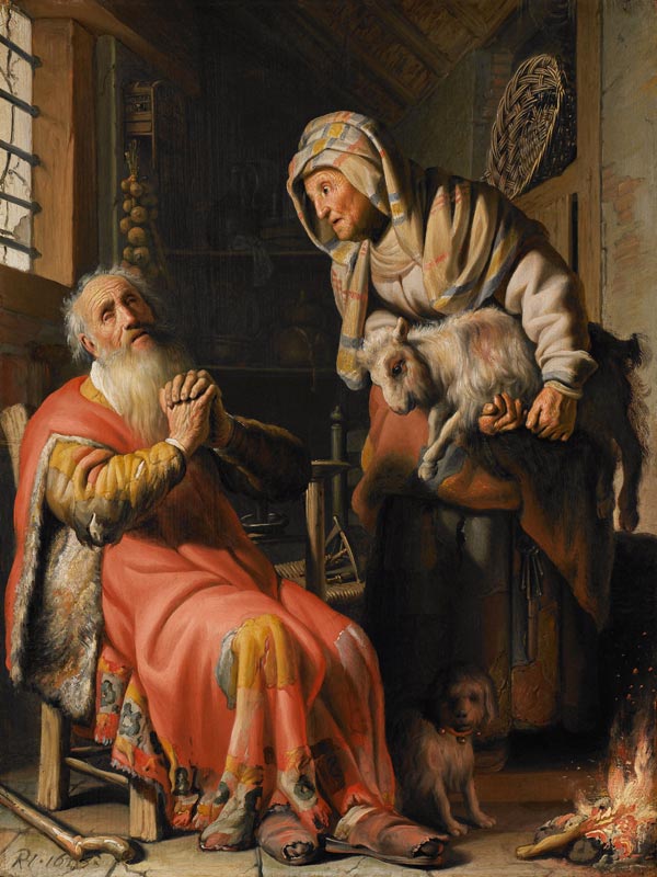 Tobit and Anna with the Goat à Rembrandt Harmenszoon van Rijn