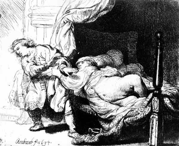 Joseph und Potiphar´s Frau à Rembrandt Harmenszoon van Rijn