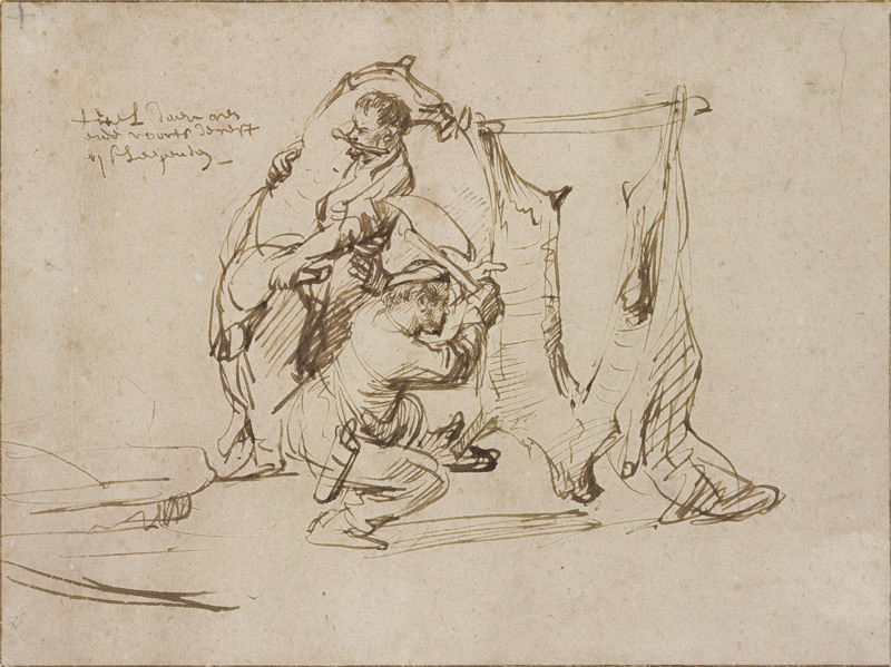 Two butchers à Rembrandt Harmenszoon van Rijn
