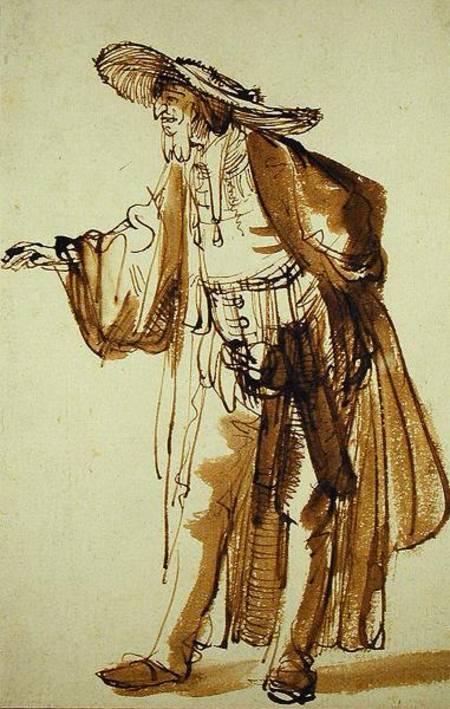 Actor with a Broad-rimmed Hat à Rembrandt Harmenszoon van Rijn