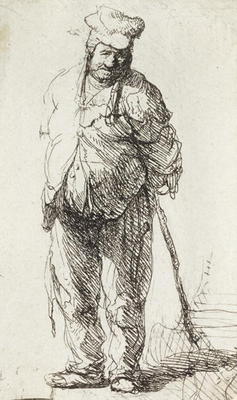 Beggar leaning on a Stick (pen & ink on paper) à Rembrandt Harmenszoon van Rijn