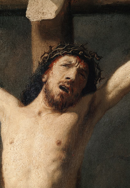Christ on the Cross, detail of the head à Rembrandt Harmenszoon van Rijn