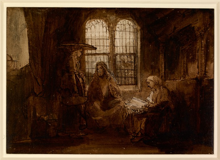 Christ Conversing with Martha and Mary à Rembrandt Harmenszoon van Rijn