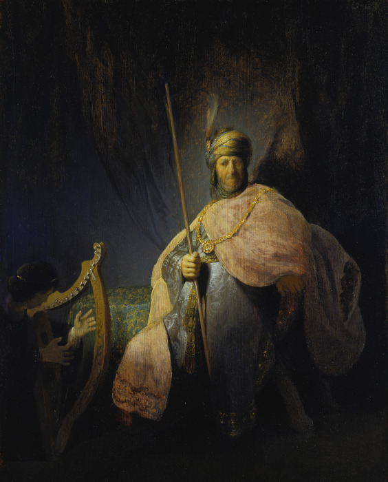 David Playing the Harp in front of Saul à Rembrandt Harmenszoon van Rijn