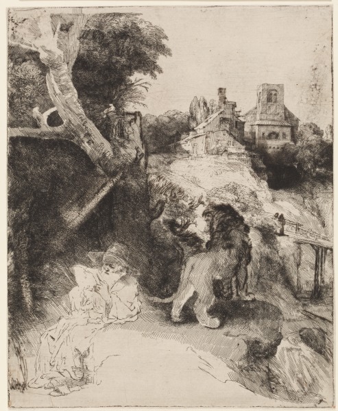 St. Jerome in an Italian Landscape à Rembrandt Harmenszoon van Rijn