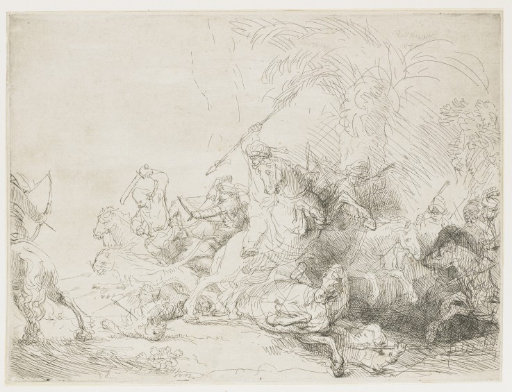 The Large Lion Hunt à Rembrandt Harmenszoon van Rijn