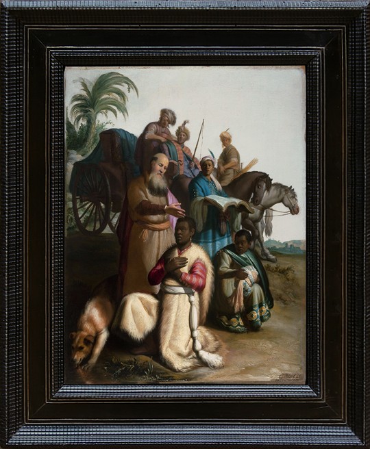 The baptism of the Eunuch à Rembrandt Harmenszoon van Rijn