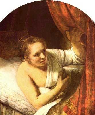 Hendrickje Stoffels dans le lit à Rembrandt Harmenszoon van Rijn