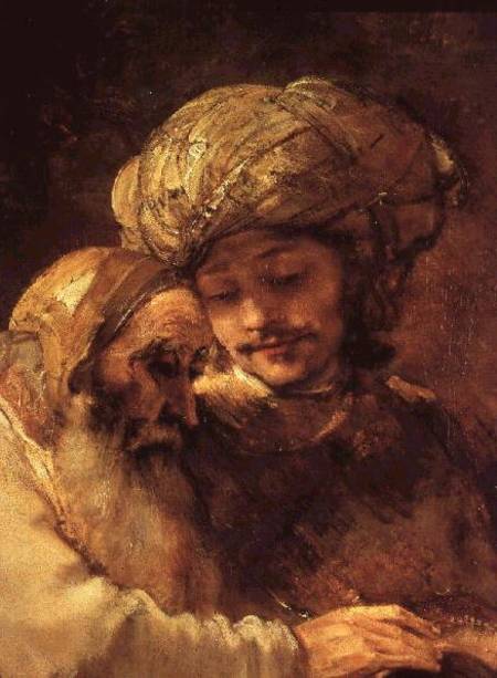 Jacob Blessing the Children of Joseph (detail of 375) à Rembrandt Harmenszoon van Rijn
