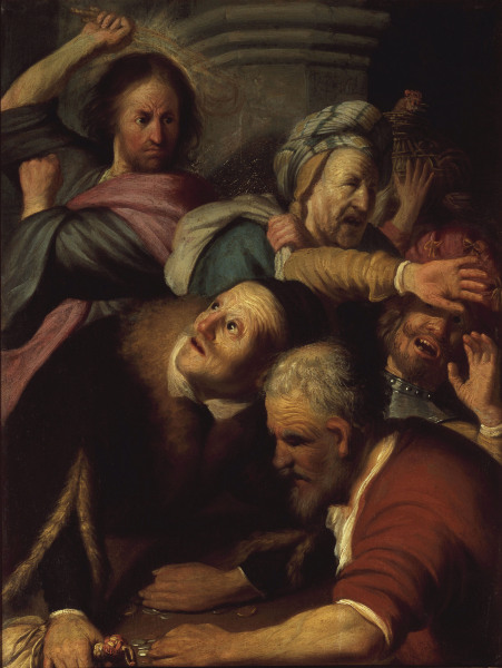 Jesus and the Money-changers / Rembrandt à Rembrandt Harmenszoon van Rijn