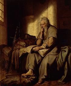 Paul dans la prison. à Rembrandt Harmenszoon van Rijn