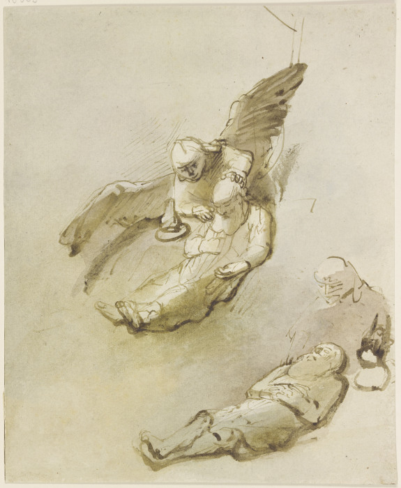Petrus im Gefängnis, vom Engel geweckt à Rembrandt Harmenszoon van Rijn