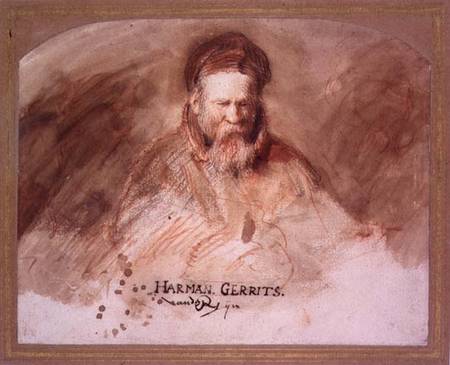 Portrait of an Old Man (chalk and bistre wash) à Rembrandt Harmenszoon van Rijn
