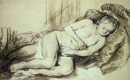 Reclining Female Nude à Rembrandt Harmenszoon van Rijn