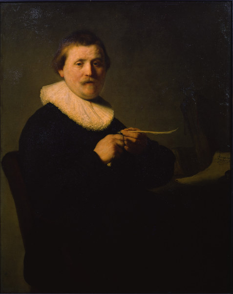 Rembrandt, Feder schneidender Mann à Rembrandt Harmenszoon van Rijn