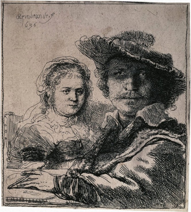 Self-Portrait with Saskia à Rembrandt Harmenszoon van Rijn