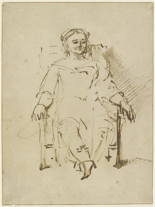 Sitting woman à Rembrandt Harmenszoon van Rijn