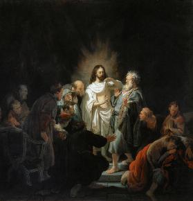 le Jesus ressuscité montre à l'apôtre Thomas ses blessures