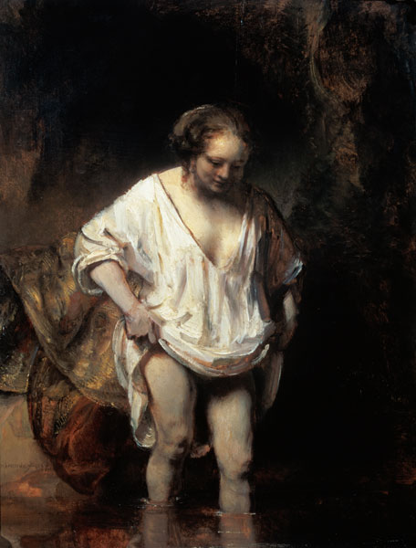 Woman Bathing in a Stream à Rembrandt Harmenszoon van Rijn