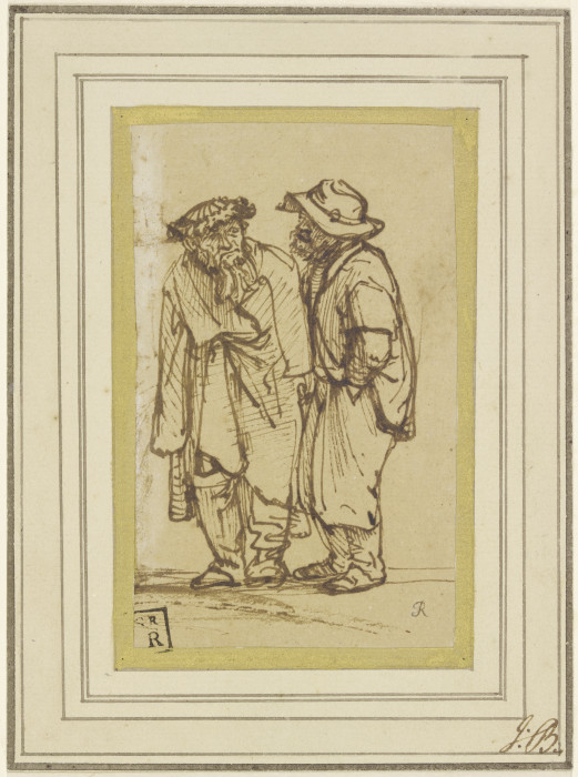 Two men talking à Rembrandt Harmenszoon van Rijn