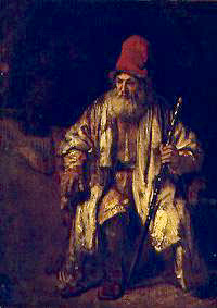La personne âgée avec le chapeau rouge à Rembrandt (Nachfolge)