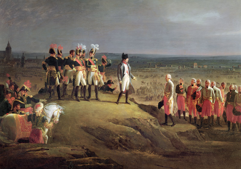 Napoleon I (1769-1821) Receiving General Mack (1752-1828) at the Surrender of Ulm, 20th October 1805 à Rene Theodore Berthon