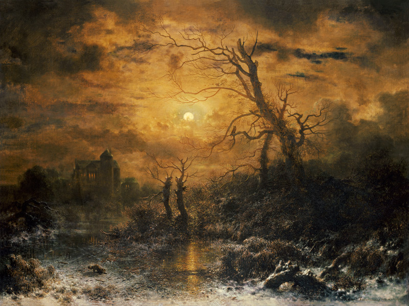 Paysage d'hiver de nuit. à Richard August Zimmermann