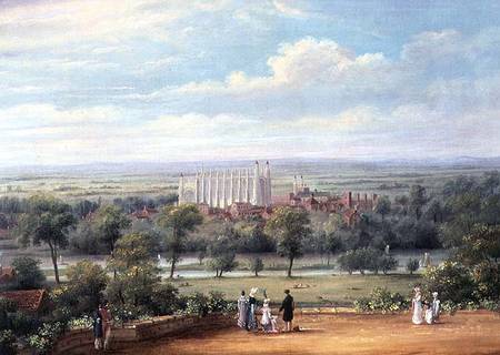 Eton College from the terrace of Windsor Castle à Richard Bankes Harraden