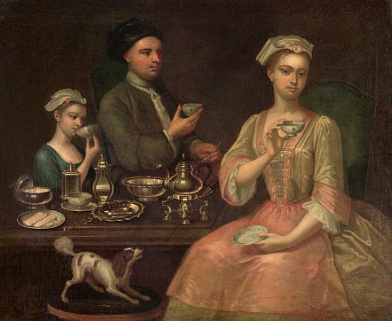 A Family of Three at Tea, c.1727 à Richard Collins