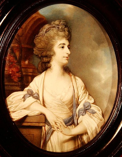 Portrait of Sarah Siddons (1755-1831) 1783 (watercolour on ivory) à Richard Crosse