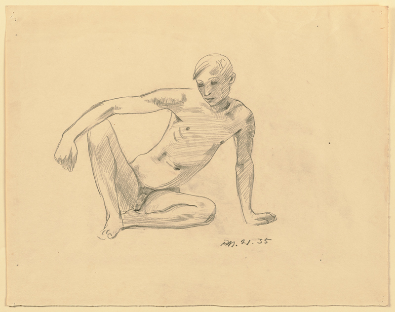 Nude of a crouching boy à Richard Martin Werner
