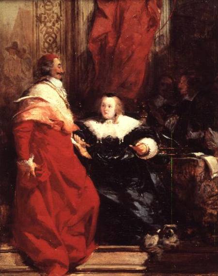 Anne of Austria (1601-66) with Cardinal Mazarin (1602-61) à Richard Parkes Bonington