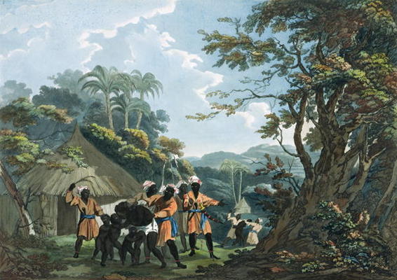 'A View taken near Bain, on the coast of Guinea in Affrica', engraved by Catherine Prestell, publish à Richard Westall