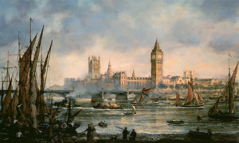 The Houses of Parliament and Westminster Bridge  à Richard  Willis