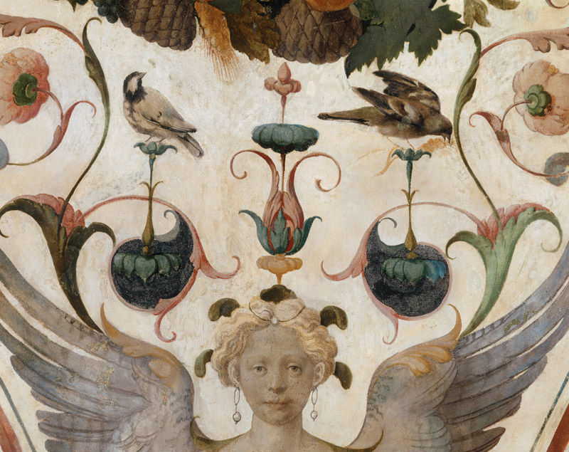 Ausschnitt aus der Deckenmalerei mit Grotesken à Ridolfo Ghirlandaio