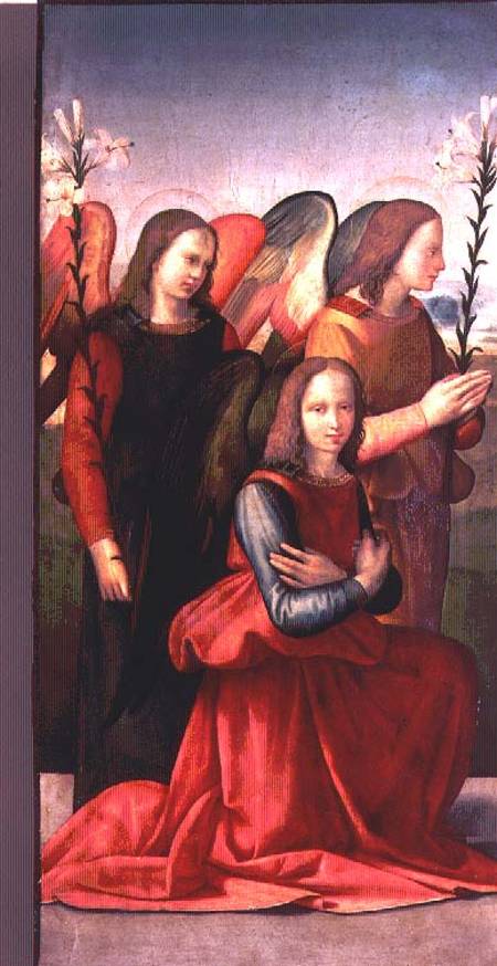 Three angels (panel) (pair of 80359) à Ridolfo Ghirlandaio