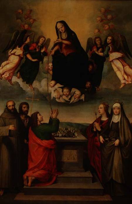The Virgin of the Sacred Girdle with SS. Thomas, Francis, John the Baptist, Ursula and Elizabeth of à Ridolfo Ghirlandaio